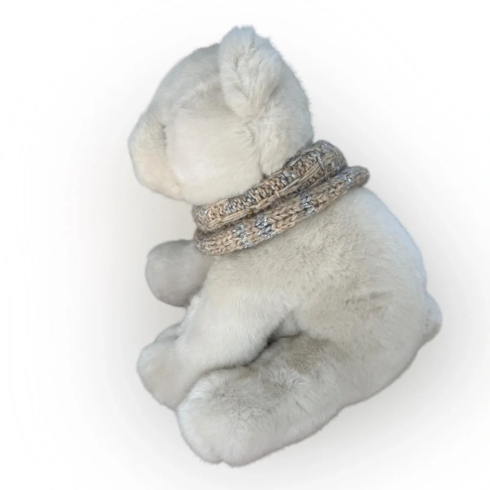 Pottery Barn Holiday Bear Scarf Alpaca Bear Shaped Pillow OS